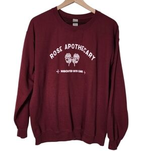 Womens Large "Rose Apothecary" Crew Neck Pullover Sweatshirt Schitt's Creek